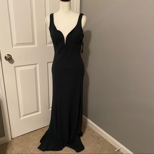 Dark Hunter Green Floor Length Dress